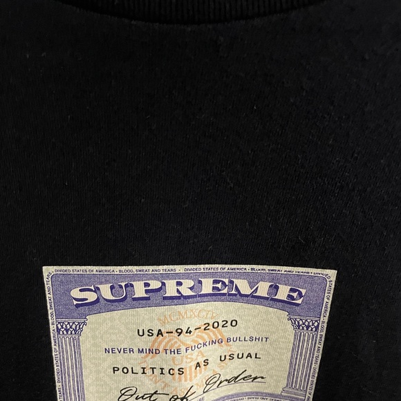 Supreme Men's Social Security Logo Navy Blue T-Shirt - Picture 7 of 9
